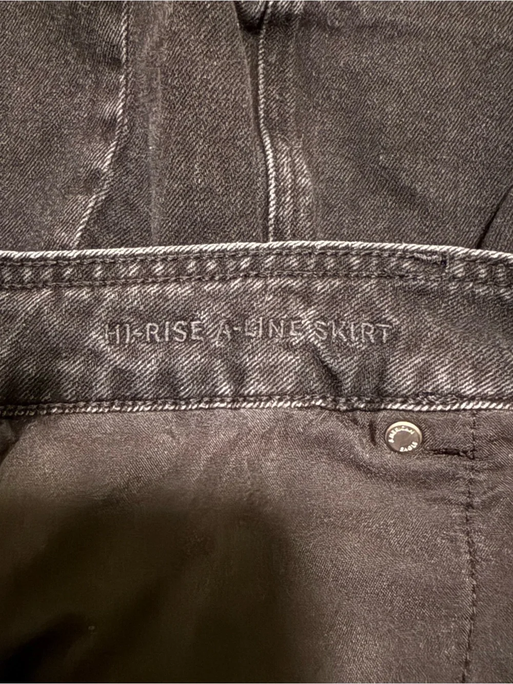 American Eagle Outfitters Black Button-Front A-Line Denim Skirt